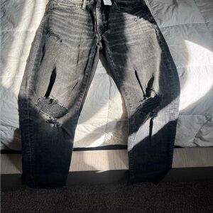 American Eagle Outfitters Ripped Gray Skinny Jeans